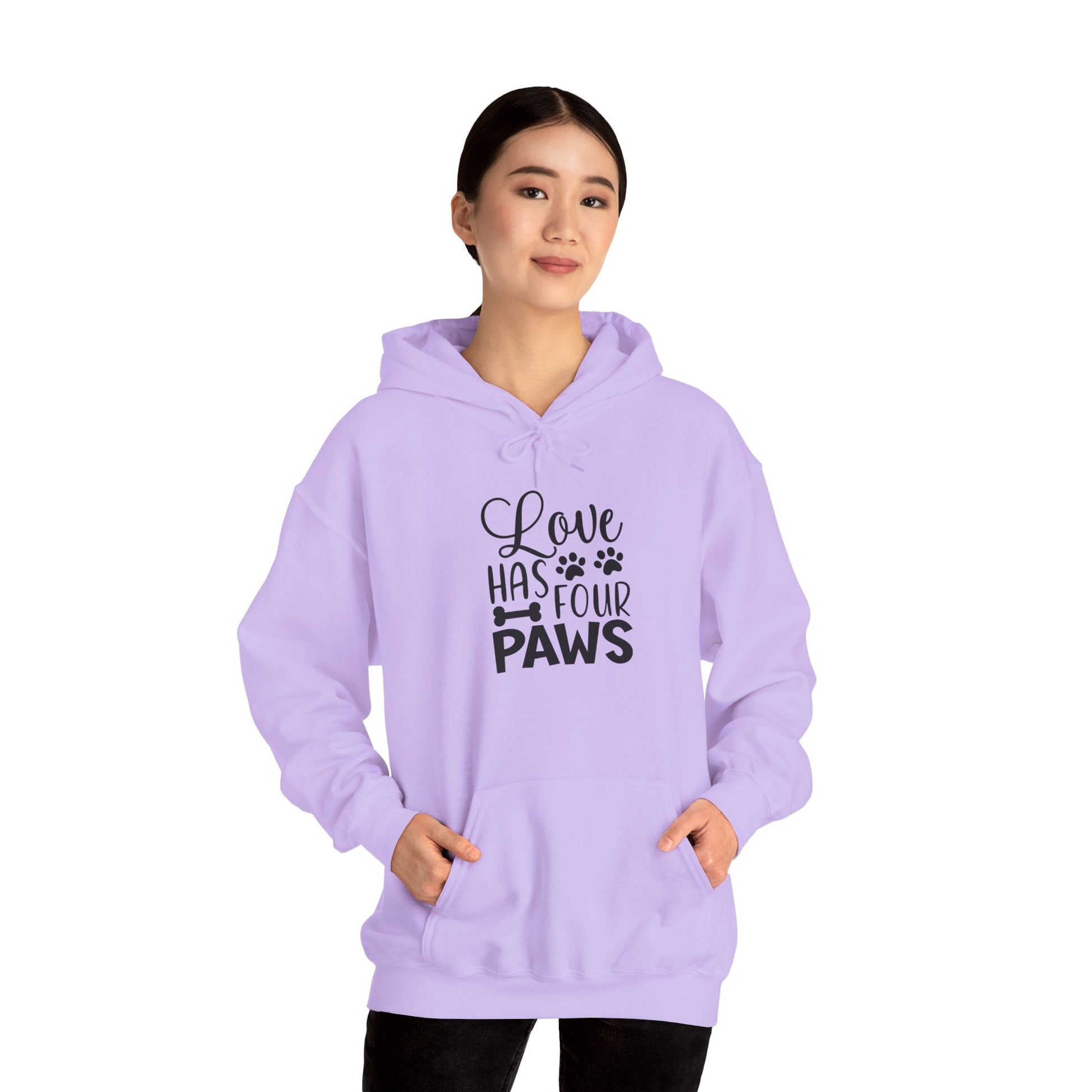 Love Has Four Paws Hoodie – Cozy Unisex Sweatshirt for Pet Lovers | Purrfect Pet Haven