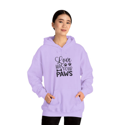 Love Has Four Paws Hoodie – Cozy Unisex Sweatshirt for Pet Lovers | Purrfect Pet Haven