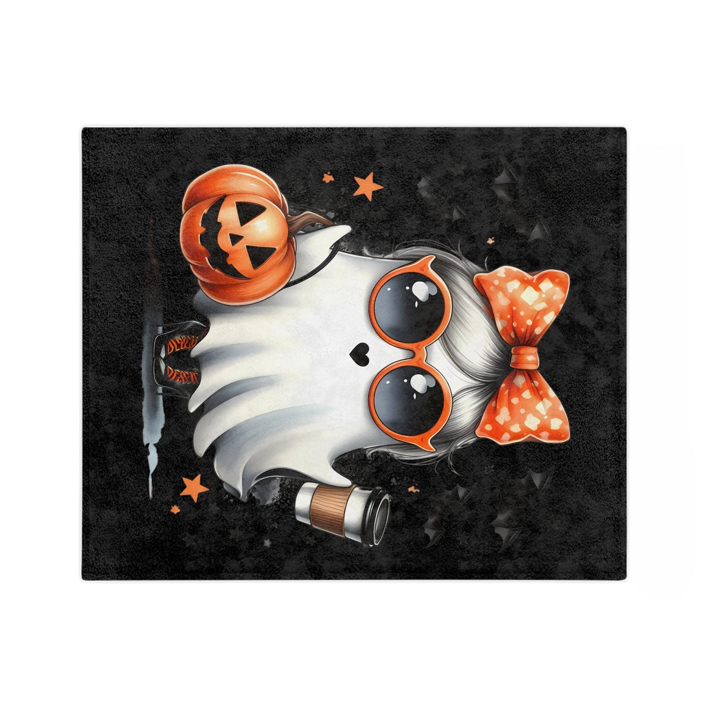 Halloween Ghost Blanket - Cute Spooky Fall Throw Microfiber