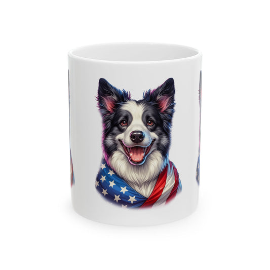 Border Collie Patriotic Dog Ceramic Mug - 11oz & 15oz | Purrfect Pet Haven
