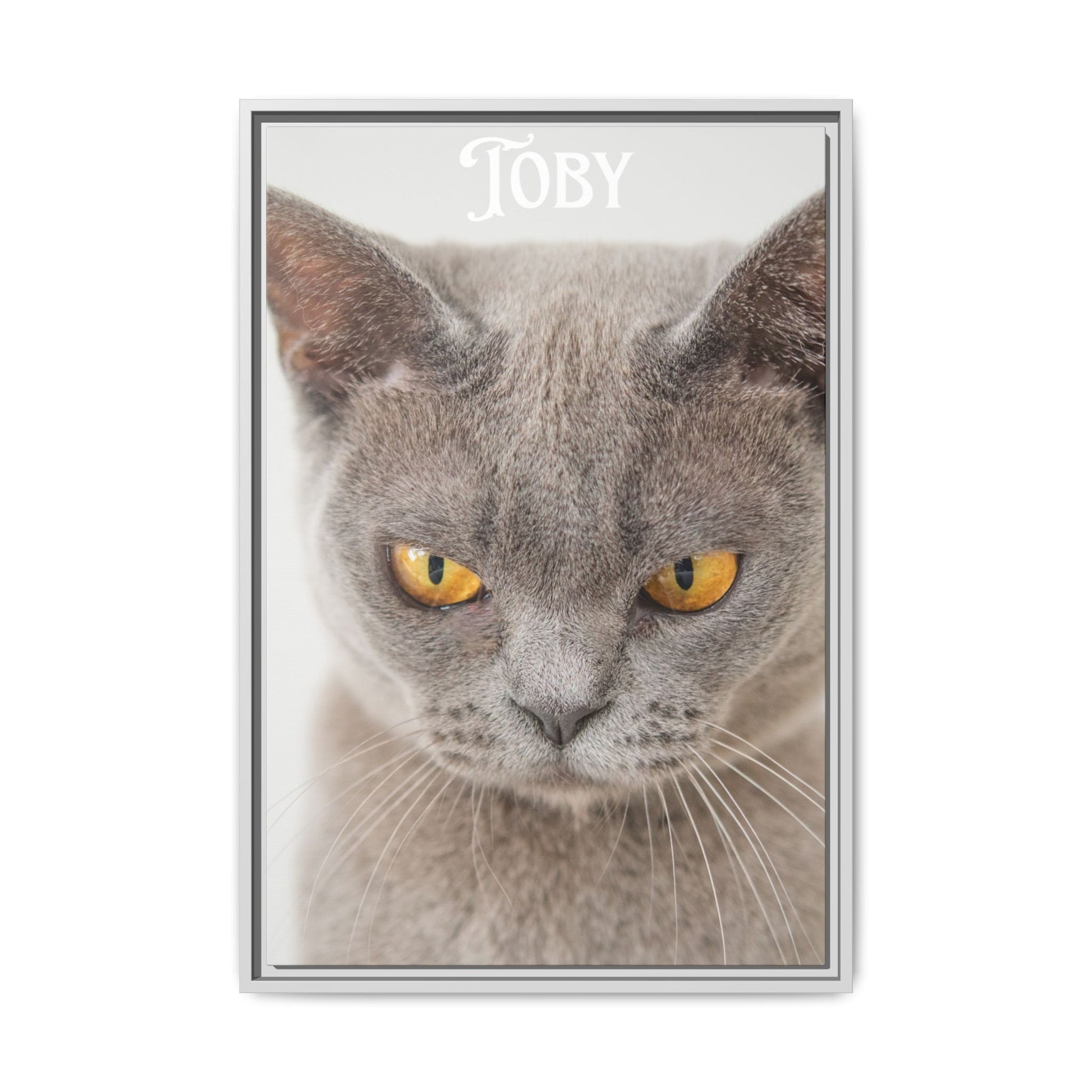 Personalized Photo Wall Art - Framed Matte Canvas Print for Pet Lovers - Customizable Name Print | Purrfect Pet Haven