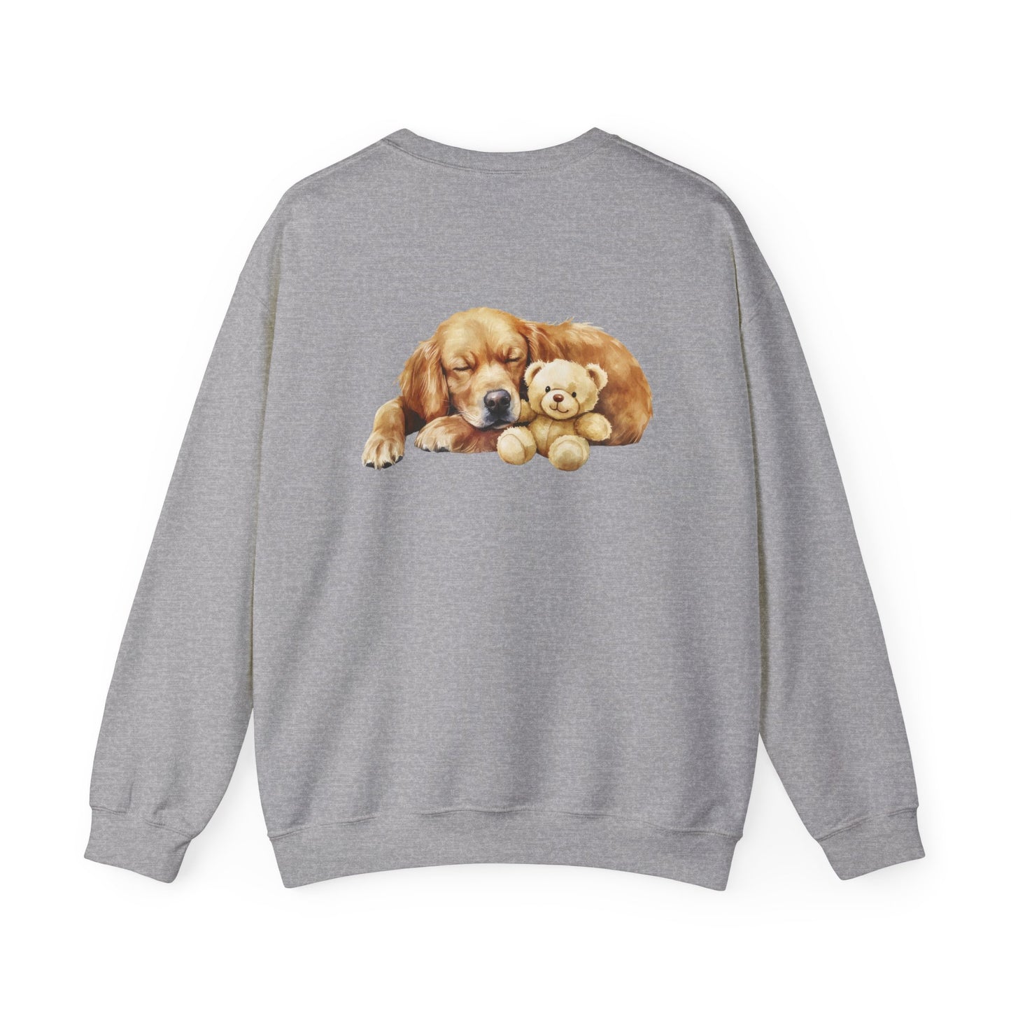 Baby Golden Retriever Crewneck - Nap with Teddy Bear Sweatshirt