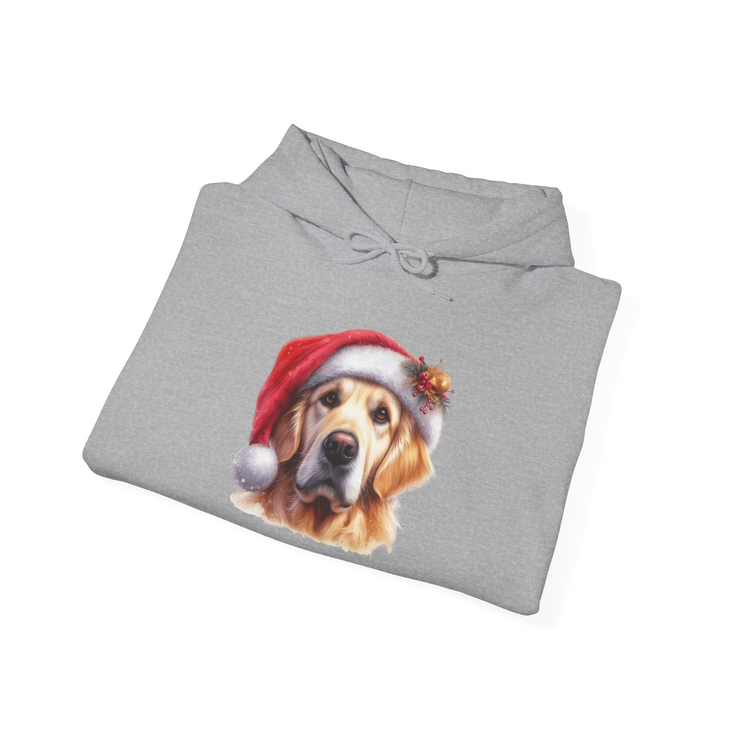 Christmas Golden Retriever Hoodie – Cute Dog in Santa Hat Holiday Sweatshirt