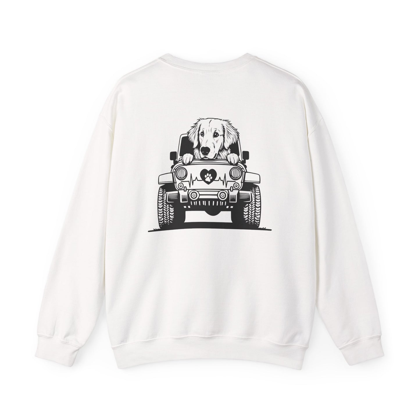 Golden Retriever Jeep Sweatshirt - Dog Lover's Heavy Blend
