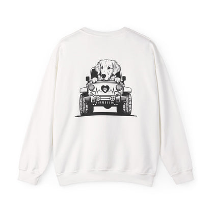 Golden Retriever Jeep Sweatshirt - Dog Lover's Heavy Blend