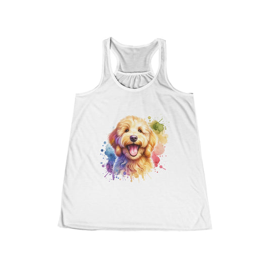 Smiling Goldendoodle Dog Lover Tank Top - Women's Flowy Racerback | Purrfect Pet Haven