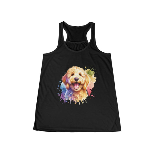 Smiling Goldendoodle Dog Lover Tank Top - Women's Flowy Racerback | Purrfect Pet Haven