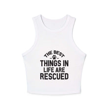Rescue Love Women&#039;s Micro Rib Racer Tank Top - The Best Things in Life Are Rescued | Purrfect Pet Haven