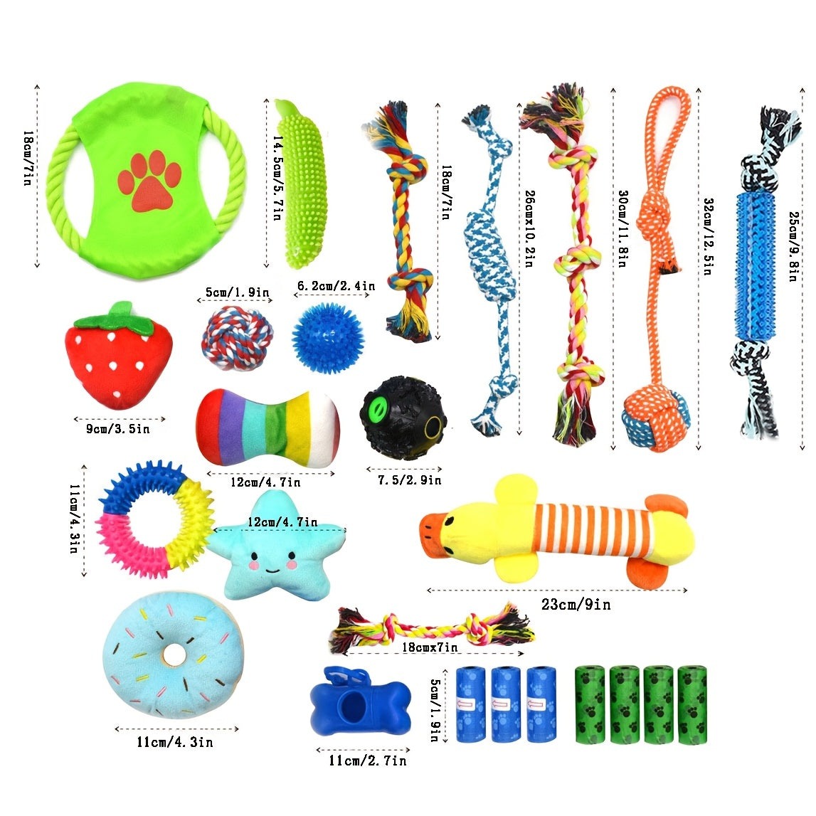 25pcs Set Of Dog Toys | Chew Toys For Dogs - Used For Teeth Cleaning
