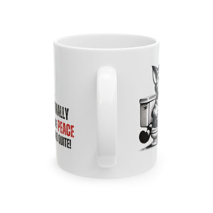Funny Cat Ceramic Mug – "Finally Some Peace and Quiet!" – Perfect Gift for Cat Lovers | Purrfect Pet Haven