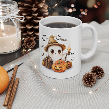 Halloween Scarecrow Ceramic Mug - Fall Coffee Cup Gift