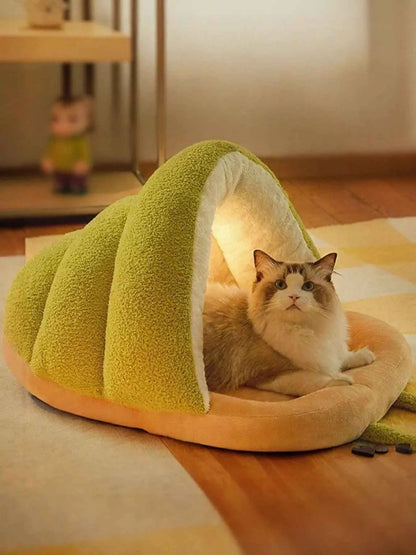 Cozy Caterpillar Shape Pet Nest with Plush Interior