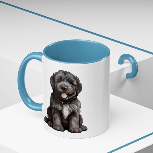 Cute Bouvier Des Flanders Dog Design Accent Coffee Mug - 11oz & 15oz