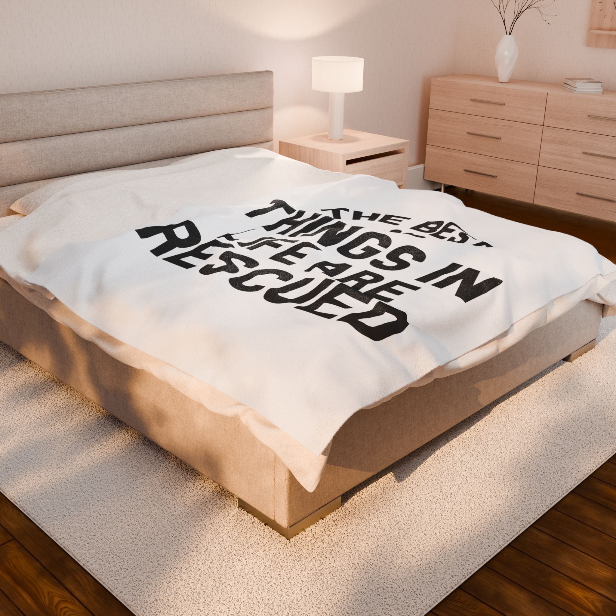 Inspirational Pet Best Rescue - Velveteen Plush Blanket