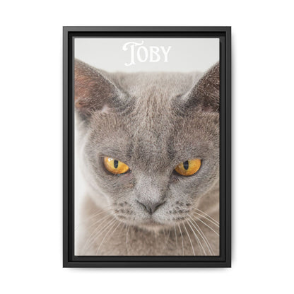 Personalized Photo Wall Art - Framed Matte Canvas Print for Pet Lovers - Customizable Name Print | Purrfect Pet Haven