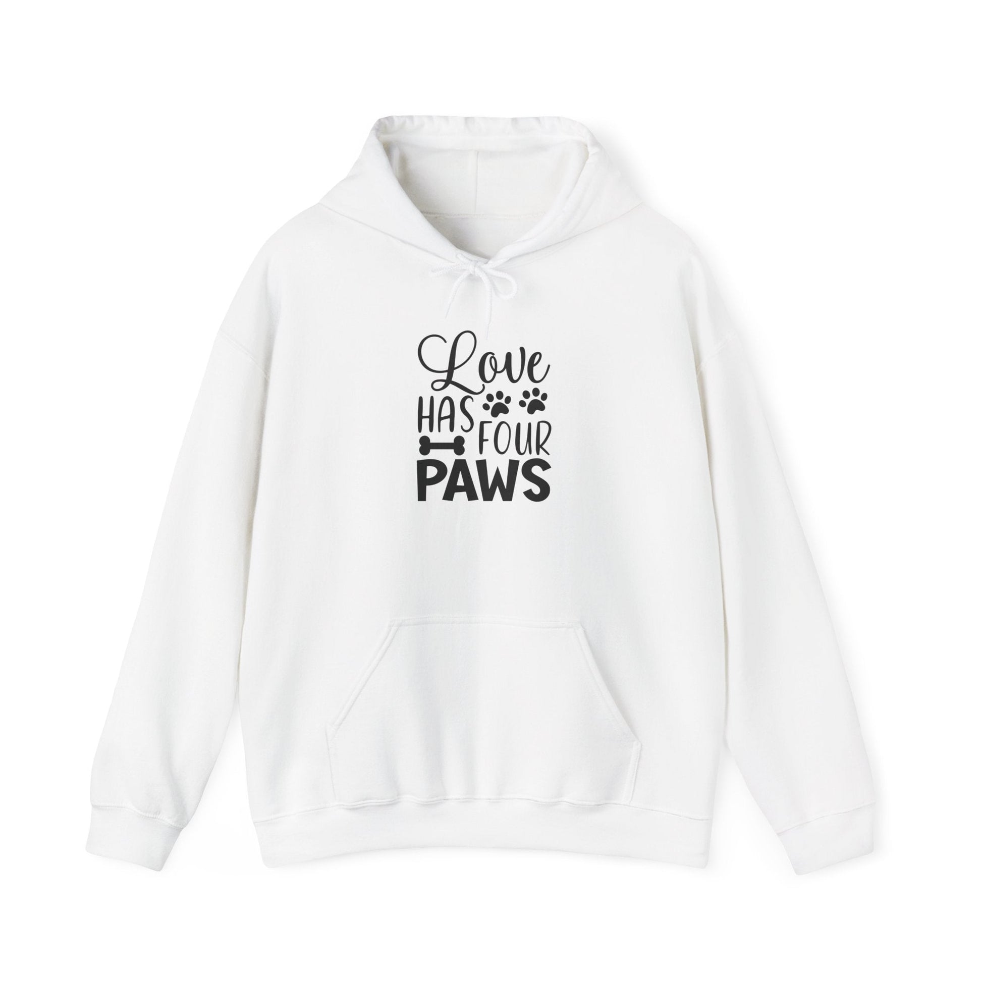 Love Has Four Paws Hoodie – Cozy Unisex Sweatshirt for Pet Lovers | Purrfect Pet Haven