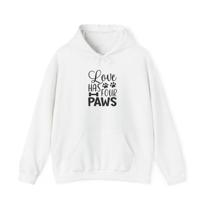 Love Has Four Paws Hoodie – Cozy Unisex Sweatshirt for Pet Lovers | Purrfect Pet Haven