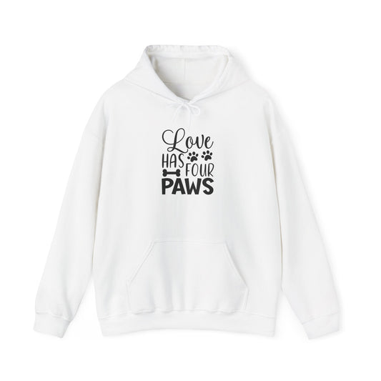Love Has Four Paws Hoodie – Cozy Unisex Sweatshirt for Pet Lovers | Purrfect Pet Haven