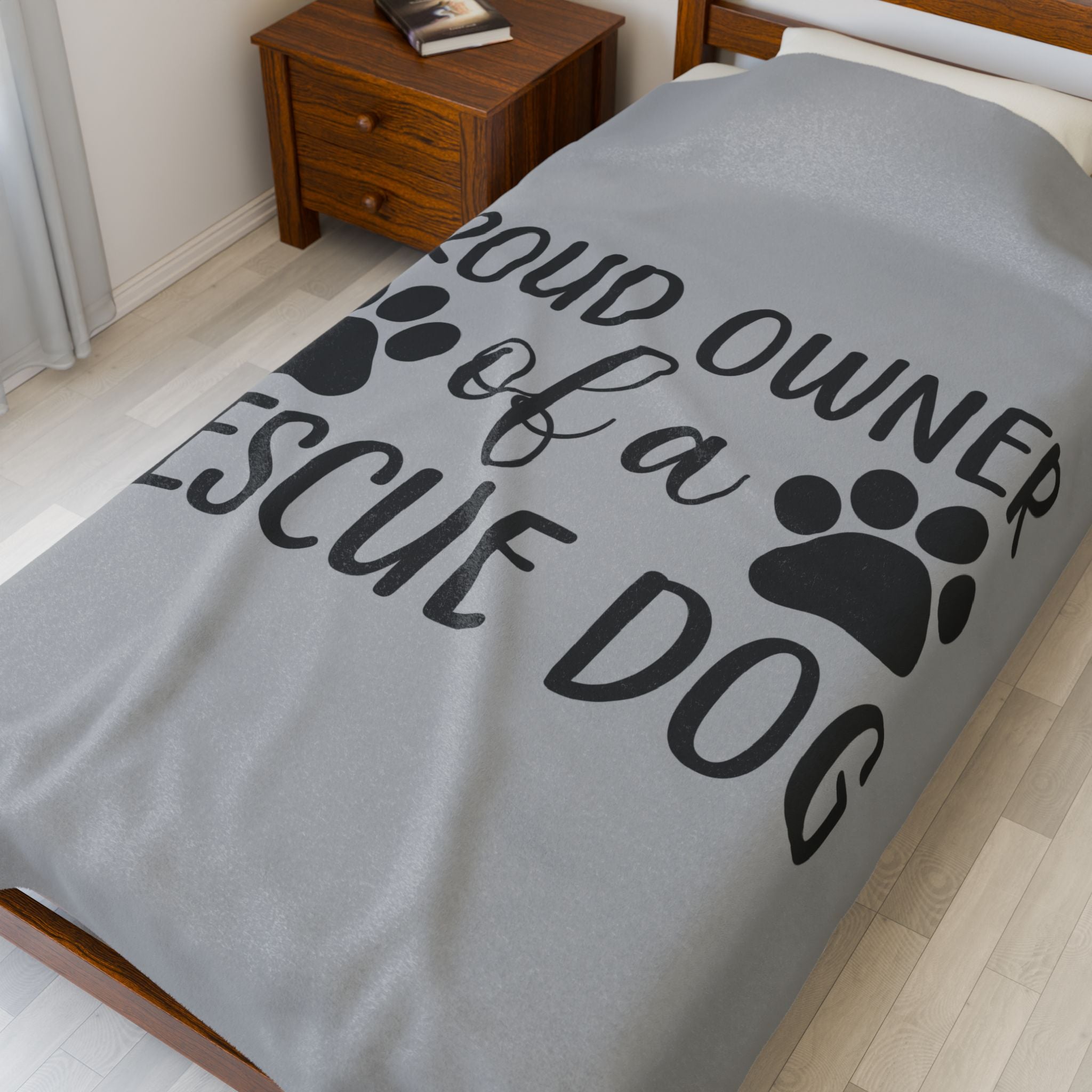 Proud Owner of a Rescue Dog Velveteen Plush Blanket - Cozy Pet Lover Gift