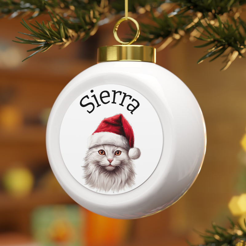 Custom Pet Ball Ornament - Personalized Ceramic Christmas
