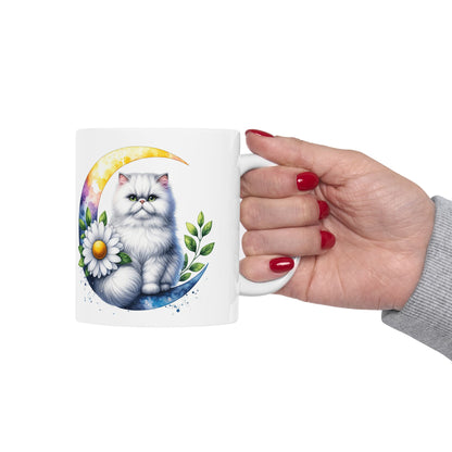 Whimsical Floral Cat Ceramic Mug - 11oz & 15oz
