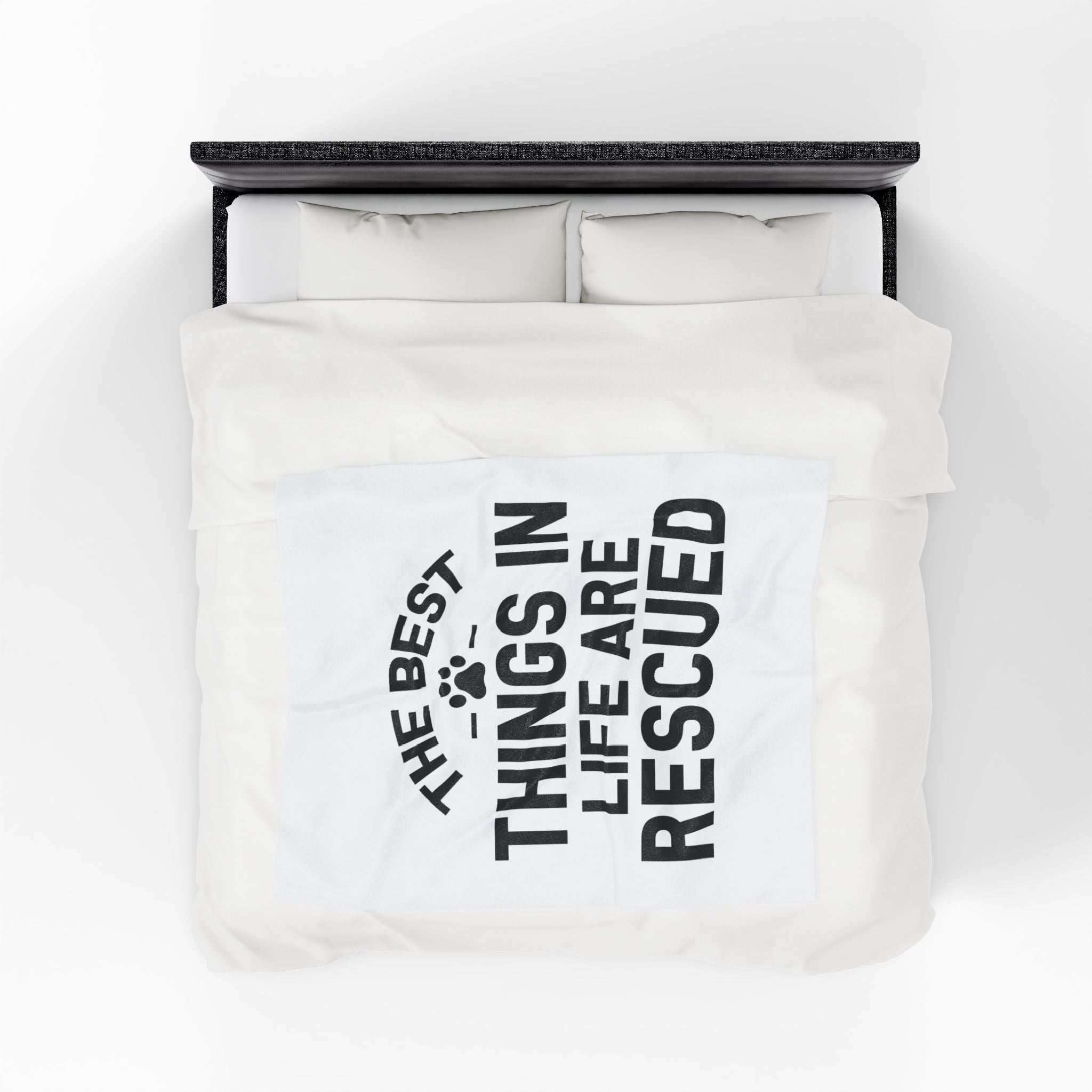 Inspirational Pet Best Rescue - Velveteen Plush Blanket