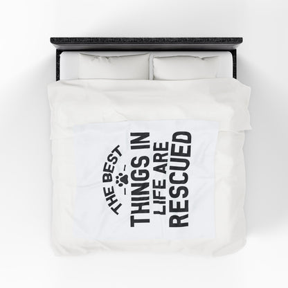 Inspirational Pet Best Rescue - Velveteen Plush Blanket