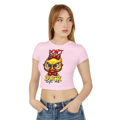 Funny Duck Graphic Women's Baby Tee - Don't Duck with Me | Purrfect Pet Haven