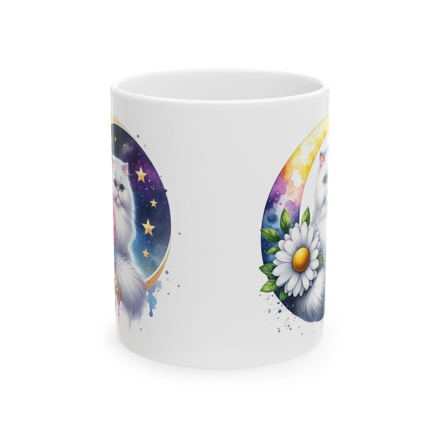 Whimsical Floral Cat Ceramic Mug - 11oz & 15oz