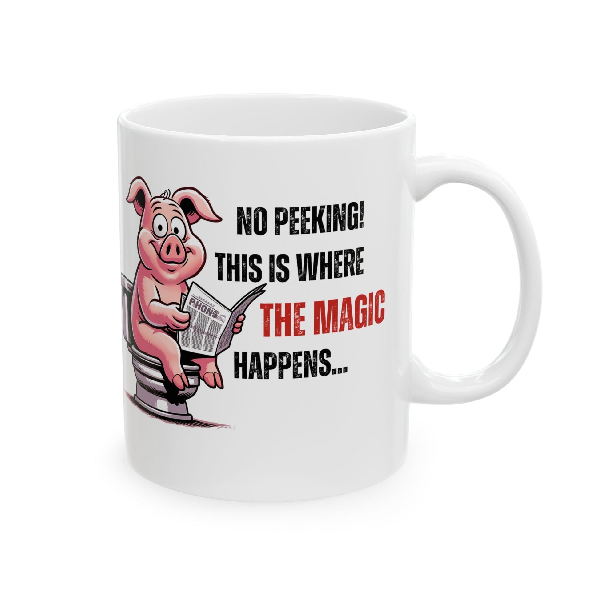 Funny Ceramic Mug - 'No Peeking!' Pig Design - Perfect Gift for Friends or Family | Purrfect Pet Haven