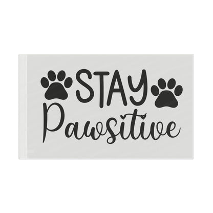 Paw Print Flag - Stay Pawsitive Home Decor