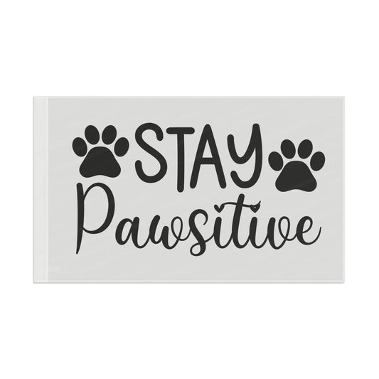 Paw Print Flag - Stay Pawsitive Home Decor