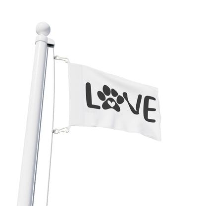 Pet Love Flag - Heart Paw Print Decor