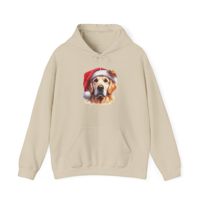 Christmas Golden Retriever Hoodie – Cute Dog in Santa Hat Holiday Sweatshirt