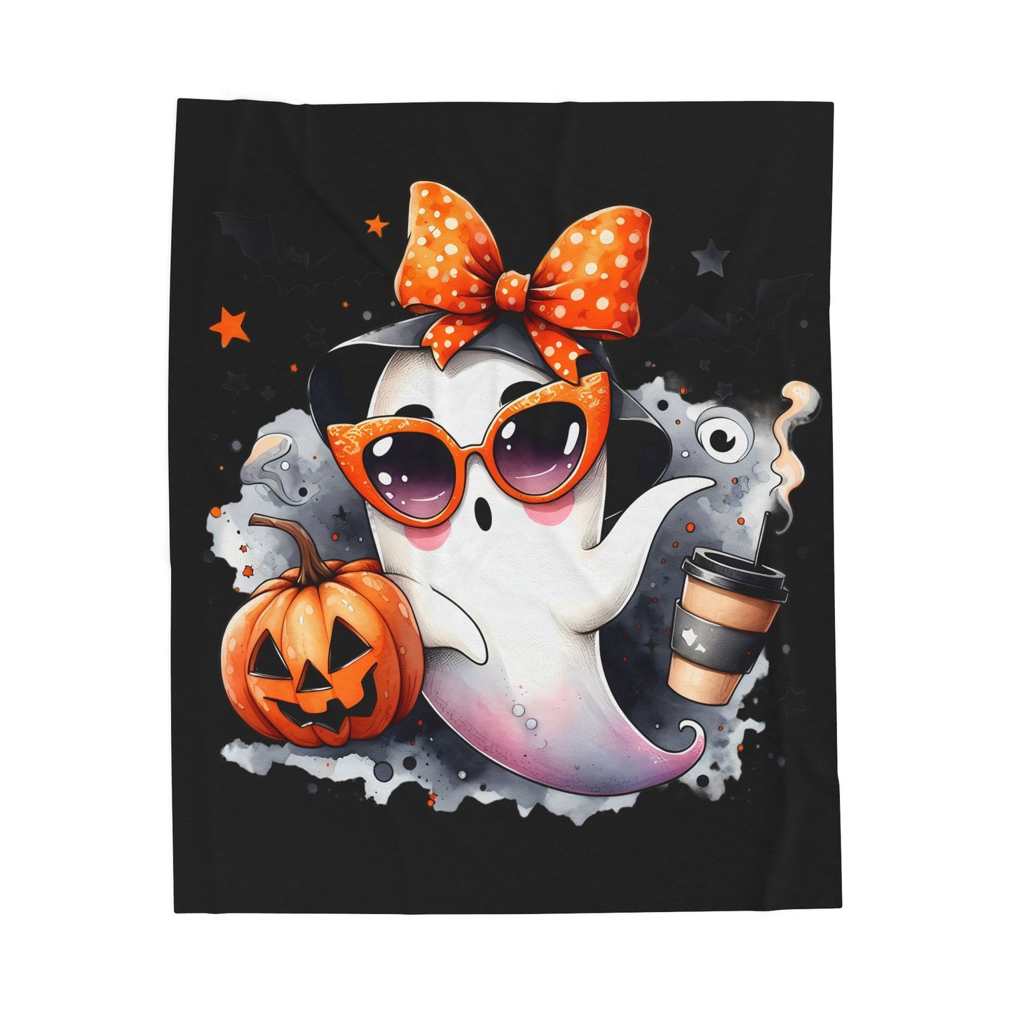 Halloween Ghost Velvet Plush Blanket - Luxury Fall Throw