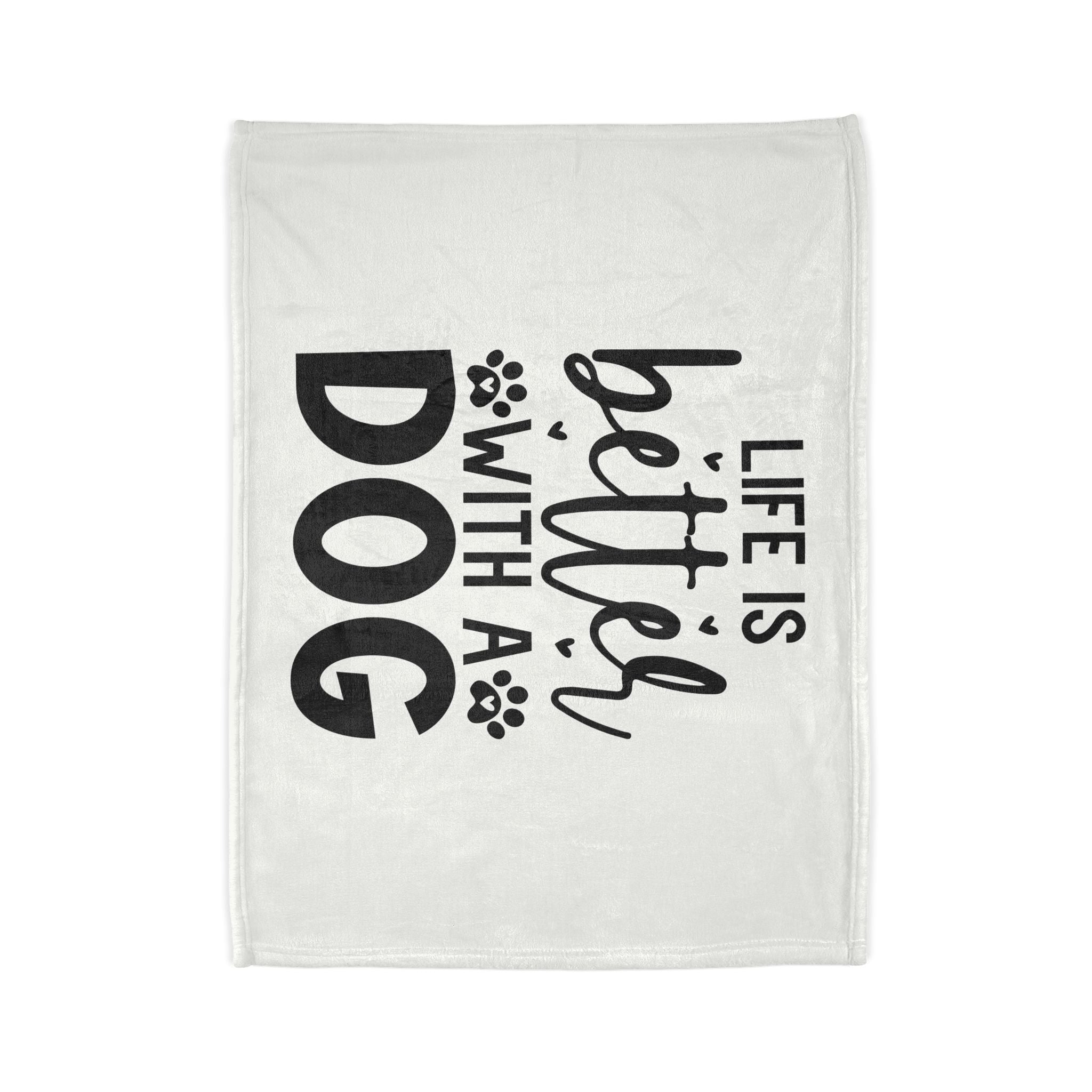 Dog Lover's Soft Polyester Blanket - 'Life is Better with a Dog'
