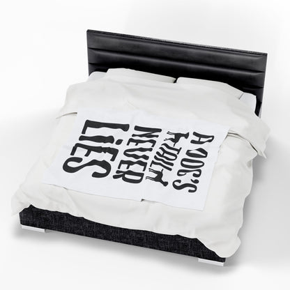 Cozy Velveteen Plush Blanket - "A Dog's Tail Never Lies" - Pet Lover Gift