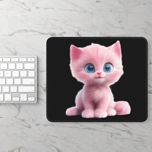 Cute Pink Cat Gaming Mouse Pad - Adorable Desk Accessory for Animal Lovers | Purrfect Pet Haven