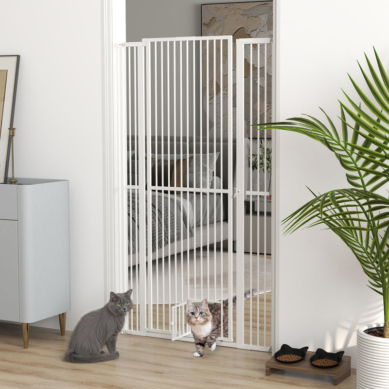 Extra Tall Pet Gate 67" - Dog Gate with Cat Door