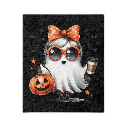 Halloween Ghost Blanket - Cute Spooky Fall Throw Microfiber