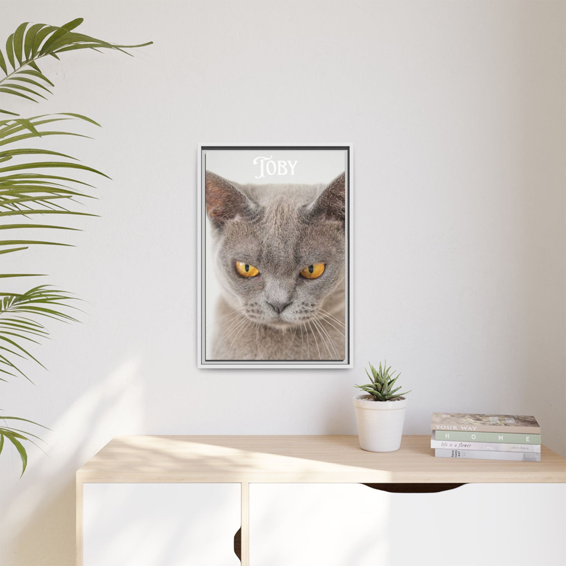 Personalized Photo Wall Art - Framed Matte Canvas Print for Pet Lovers - Customizable Name Print | Purrfect Pet Haven