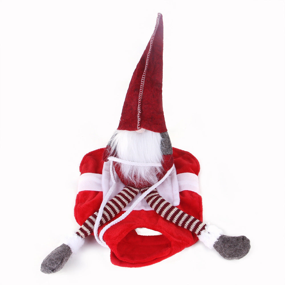 Christmas Santa Pet Outfit - Holiday Riding Style Dog Costume
