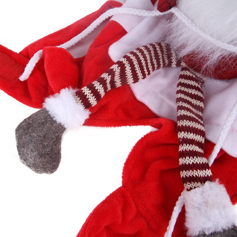 Christmas Santa Pet Outfit - Holiday Riding Style Dog Costume