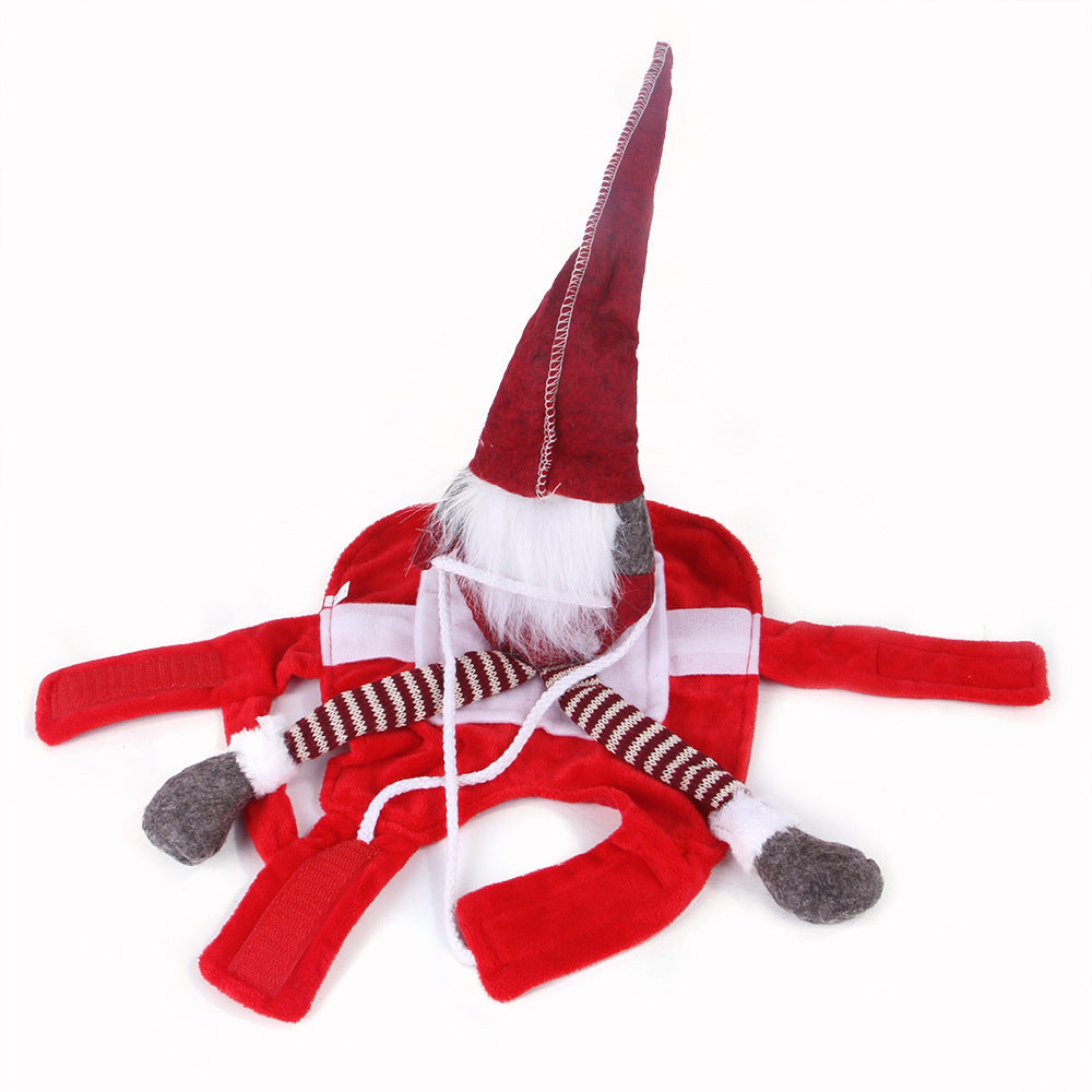 Christmas Santa Pet Outfit - Holiday Riding Style Dog Costume