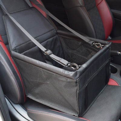 Breathable Pet Car Seat Bag - Travel Carrier with Safety Tether