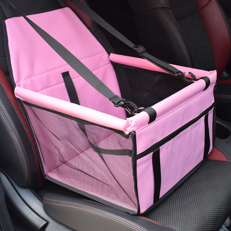 Breathable Pet Car Seat Bag - Travel Carrier with Safety Tether