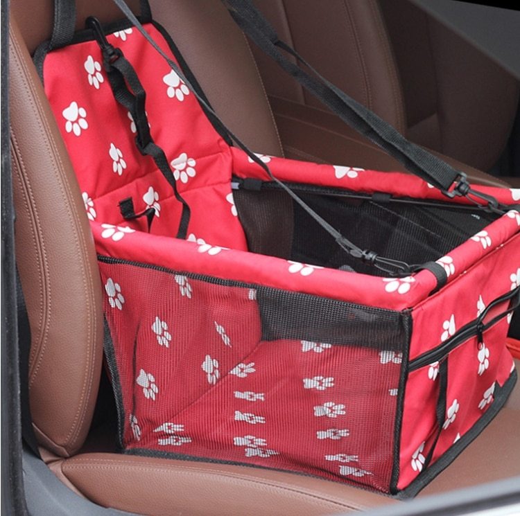 Breathable Pet Car Seat Bag - Travel Carrier with Safety Tether