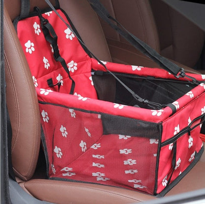 Breathable Pet Car Seat Bag - Travel Carrier with Safety Tether