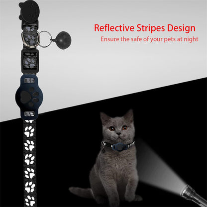 Paw Prints Tracker - Cat Collar with AirTag Holder - Purrfect Pet Haven