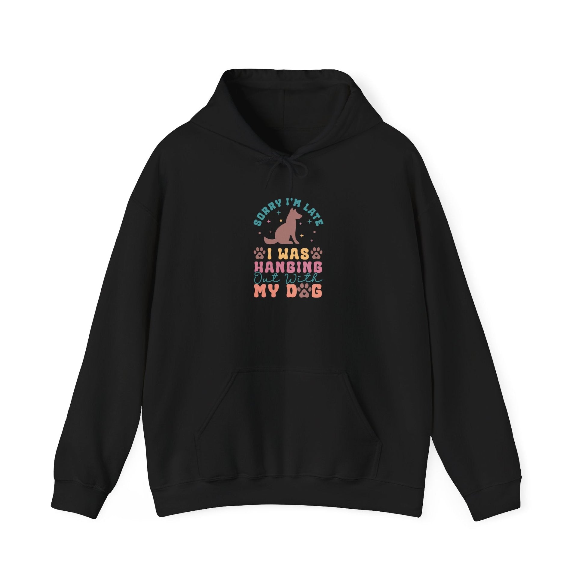 Funny Dog Lover Sweatshirt - "Sorry I'm Late, I Was Hanging Out With My Dog" - Unisex Heavy Blend™ Hoodie | Purrfect Pet Haven